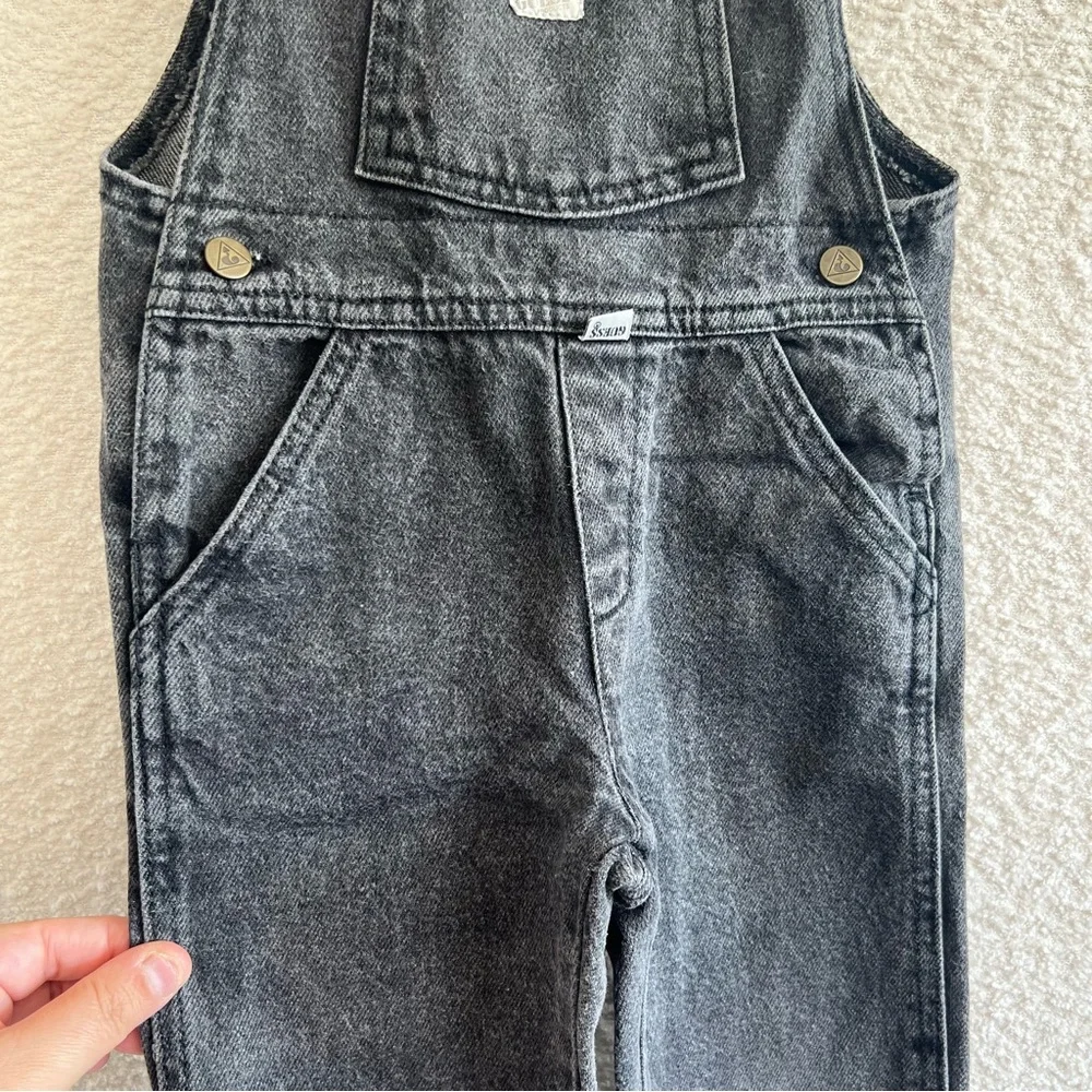 Guess Vintage Retro Black Denim‎ Overalls Toddler 80s/90s Size 3 Years